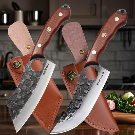 Cuchillo de Carnicero Forjado – Mango de Madera, Ideal para Cortar y Deshuesar Carne - 369 view