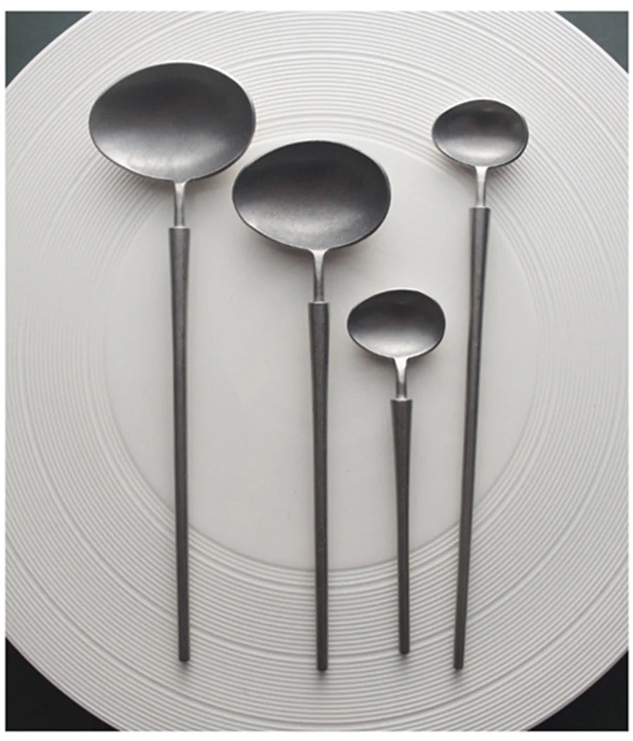 Cuchara de Acero Inoxidable Vintage Japonesa – Diseño Creativo 304