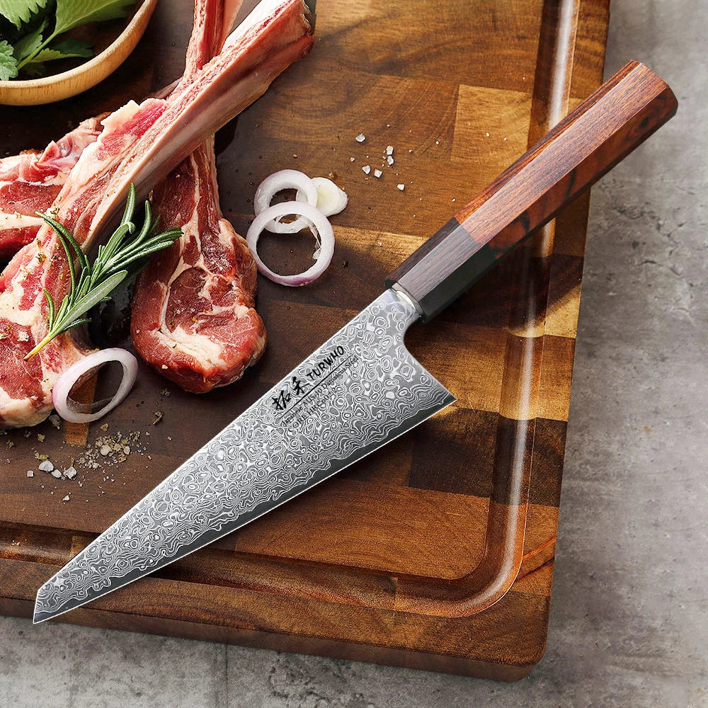 TURWHO 6" Japanese Hand Forged Honesuki Chef Knife Damascus Steel Professional Kitchen Knives Sharp Utility Boning Cooking Tools