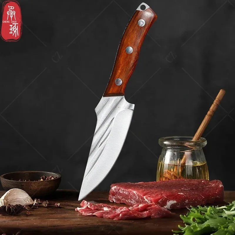 Cuchillo de Carnicero Forjado – Acero Inoxidable, Mango de Madera, Full Tang - 369 view