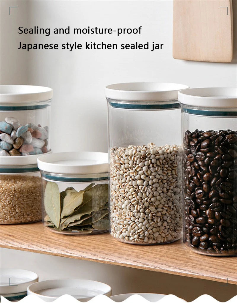 1/2/3PCS Food Container Storage Jars Transparent Food Canister For Mason Candy Spices Cookie Jar Sealed Ring Bottles Kitchen