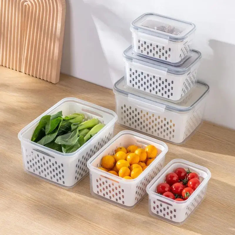 Set de Cajas de Almacenamiento para Refrigerador – Organizadores de Frutas y Verduras