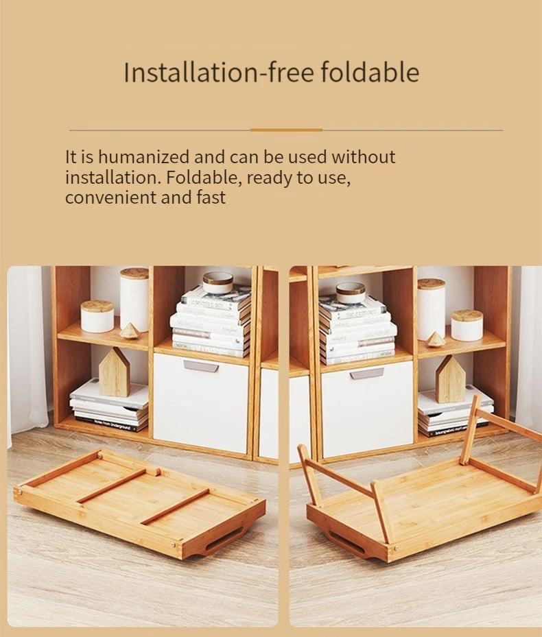 Bandeja de madera de bambú para el hogar, escritorio portátil plegable para ordenador portátil, mesa para servir té y comida, patas plegables, escritorio para ordenador portátil en la cama