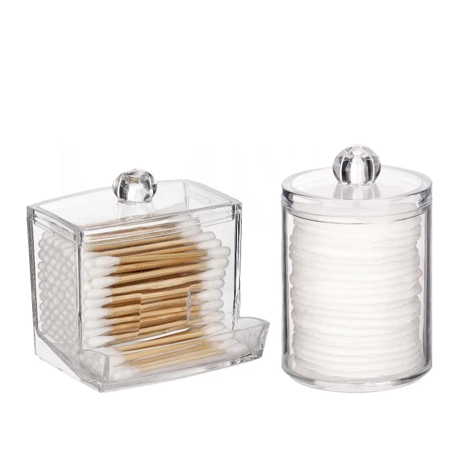 Acrylic swab Holders With Lid, Dust-proof Storage Jars for Swab, Jewelry, Powder Puffs, Beauty Eggs, Household Storage Box - 369 view