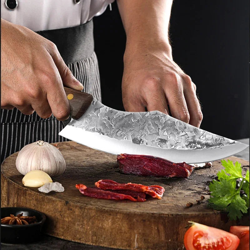 Cuchillo de Carnicero con Funda – Mango de Madera, Ideal para BBQ y Cocina - 369 view