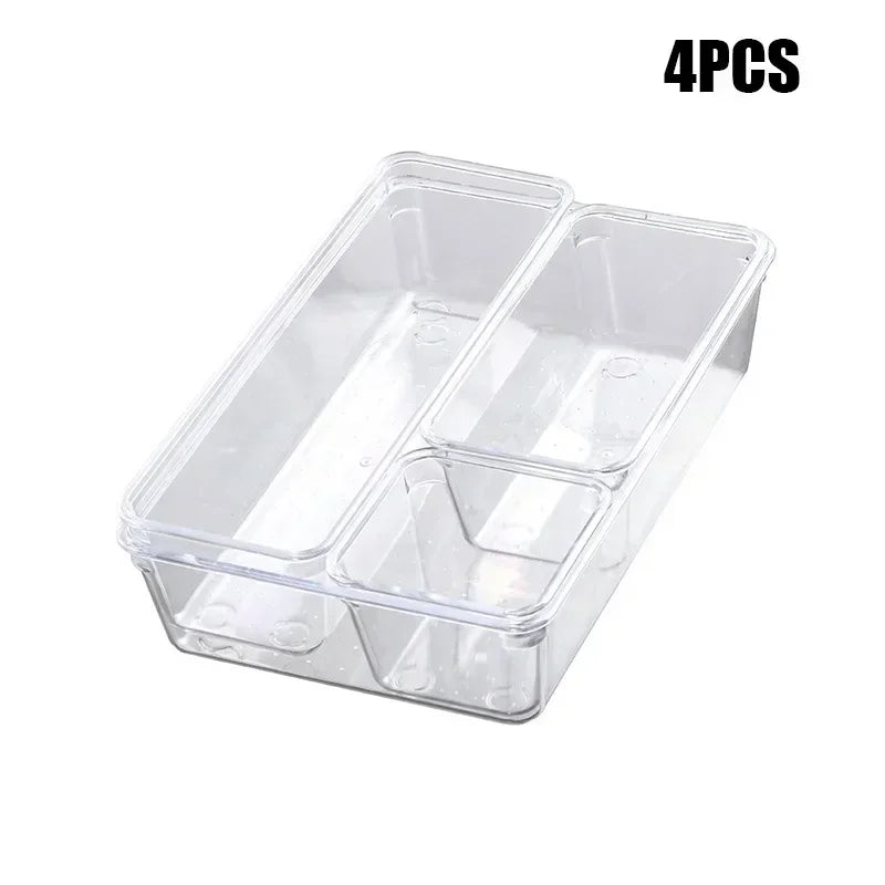 Set de 7/14 Organizadores de Cajón – Bandejas y Divisores Transparentes para Maquillaje y Cocina