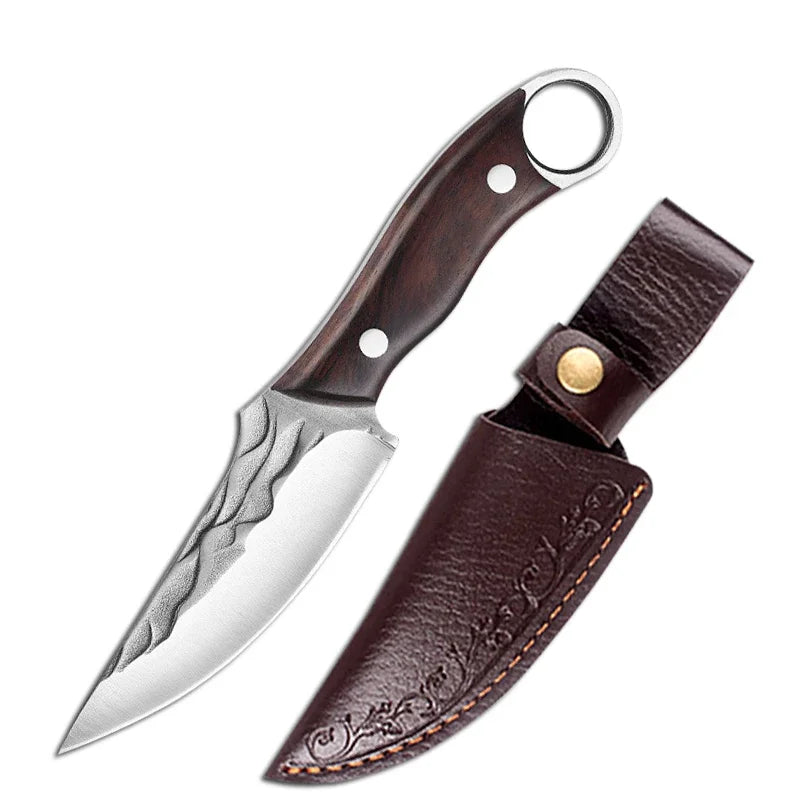 Cuchillo de Carnicero Forjado – Full Tang, Mango de Madera, Ideal para Carne y Pescado - 369 view