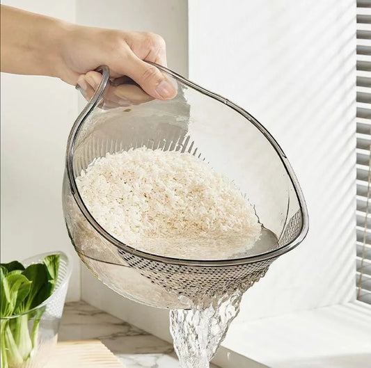 1PCS Multifunctional Rice Rinser Bowl Drainer Scoop Water Filter Cup Plastic Material For Washing Fruits Vegetables Draining - 369 view
