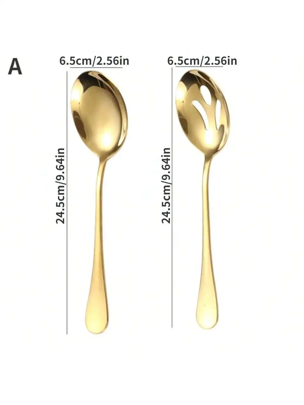 Stainless Steel Kitchenware Gold Serving Spoon Slotting Spoon Slotting Spatula Saucepan Soup Spoon Fork Kitchen Cooking Tool Set