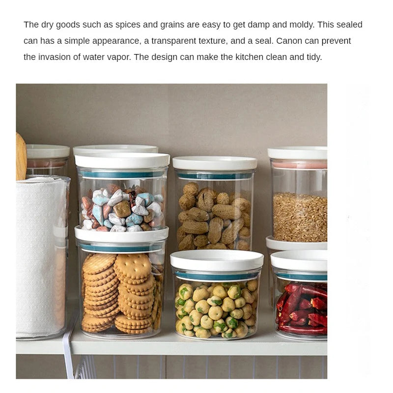 1/2/3PCS Food Container Storage Jars Transparent Food Canister For Mason Candy Spices Cookie Jar Sealed Ring Bottles Kitchen