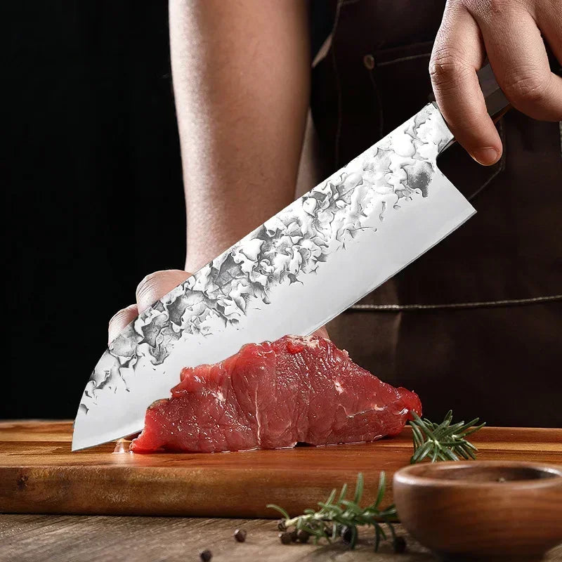 Wood Handle Kitchen Knives Slicing Meat Chopping Vegetables Butcher Boning Chef Knife Fish Meat Cleaver Knife Hand Forged Blade
