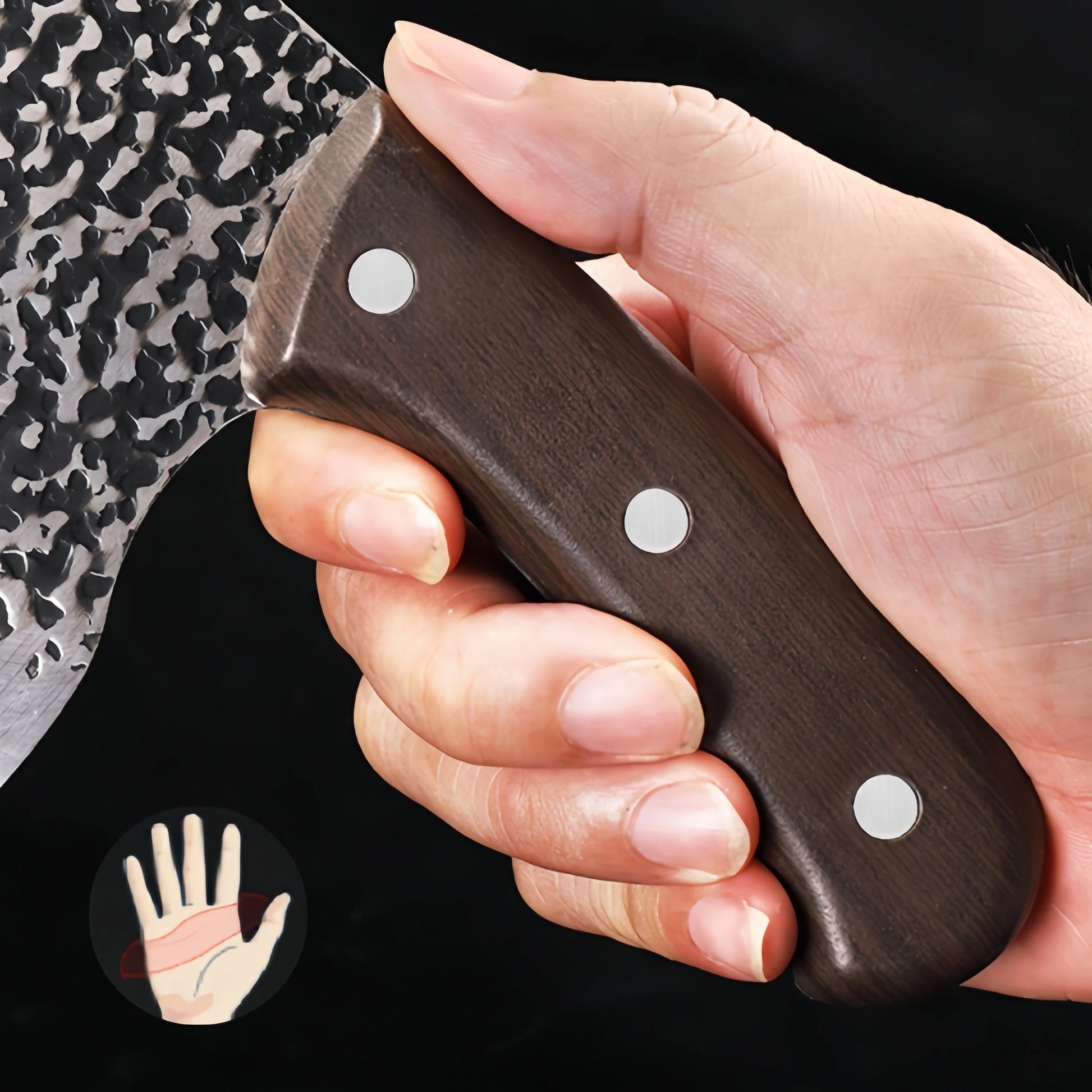 Cuchillo de Carnicero Forjado – Acero Inoxidable, Mango de Madera, Hecho a Mano - 369 view