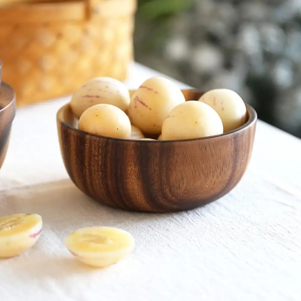 Good Grade Eco-Friendly Polishing Salad Bowl Japanese Practical Wooden Soup Bowl Kitchen Supplies - 369 view