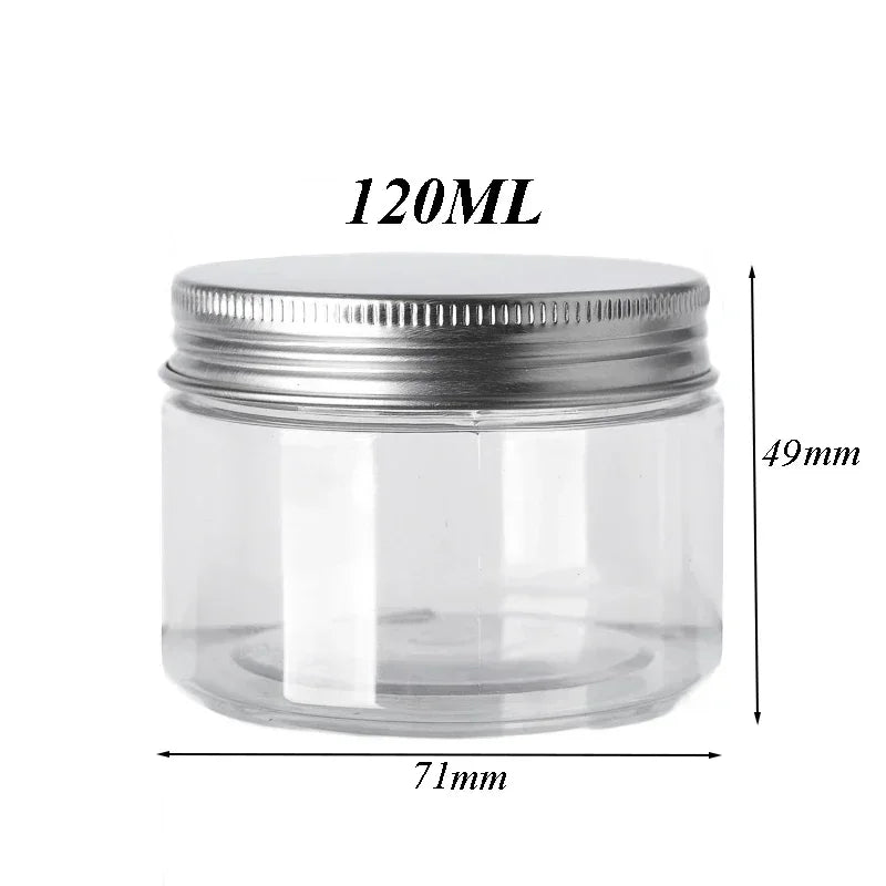 20Pcs 30/50/60/80/120/150ml Storage Jars With Lids Aluminum Round Canister Empty Plastic Cosmetic Jars Food Travel Bottle Pot