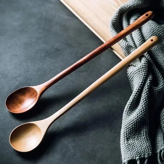 Long Wooden Stirring Spoon, Wooden Spoon With Long Handle, Wooden Spoon For Stirring And Cooking, Wooden Extended Cooking Spoon - 369 view