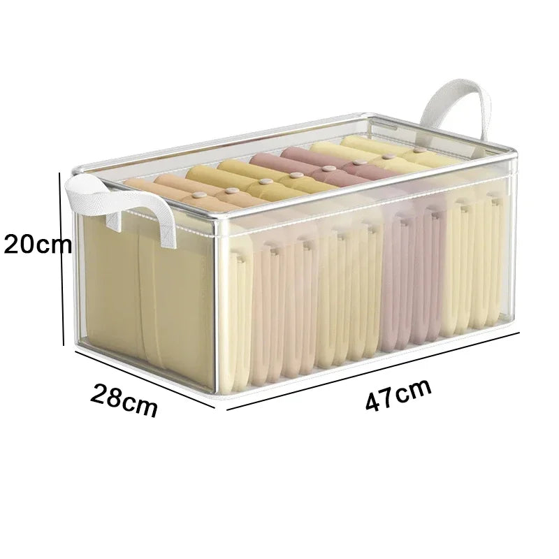 Cesta de Almacenamiento Transparente de PVC con Marco de Acero Inoxidable – Organizador Impermeable para Ropa y Armario