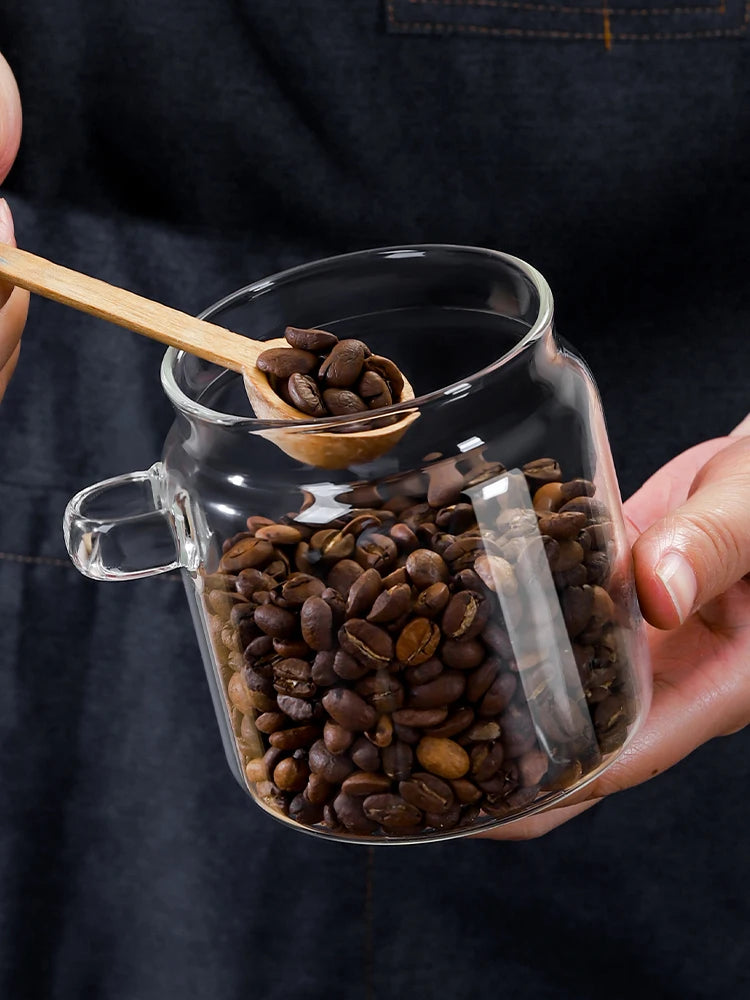 Coffee Bean Storage Jar Glass Sealed Jar with Spoon Storage Box Coffee Powder Storage Can Tea Can - 369 view
