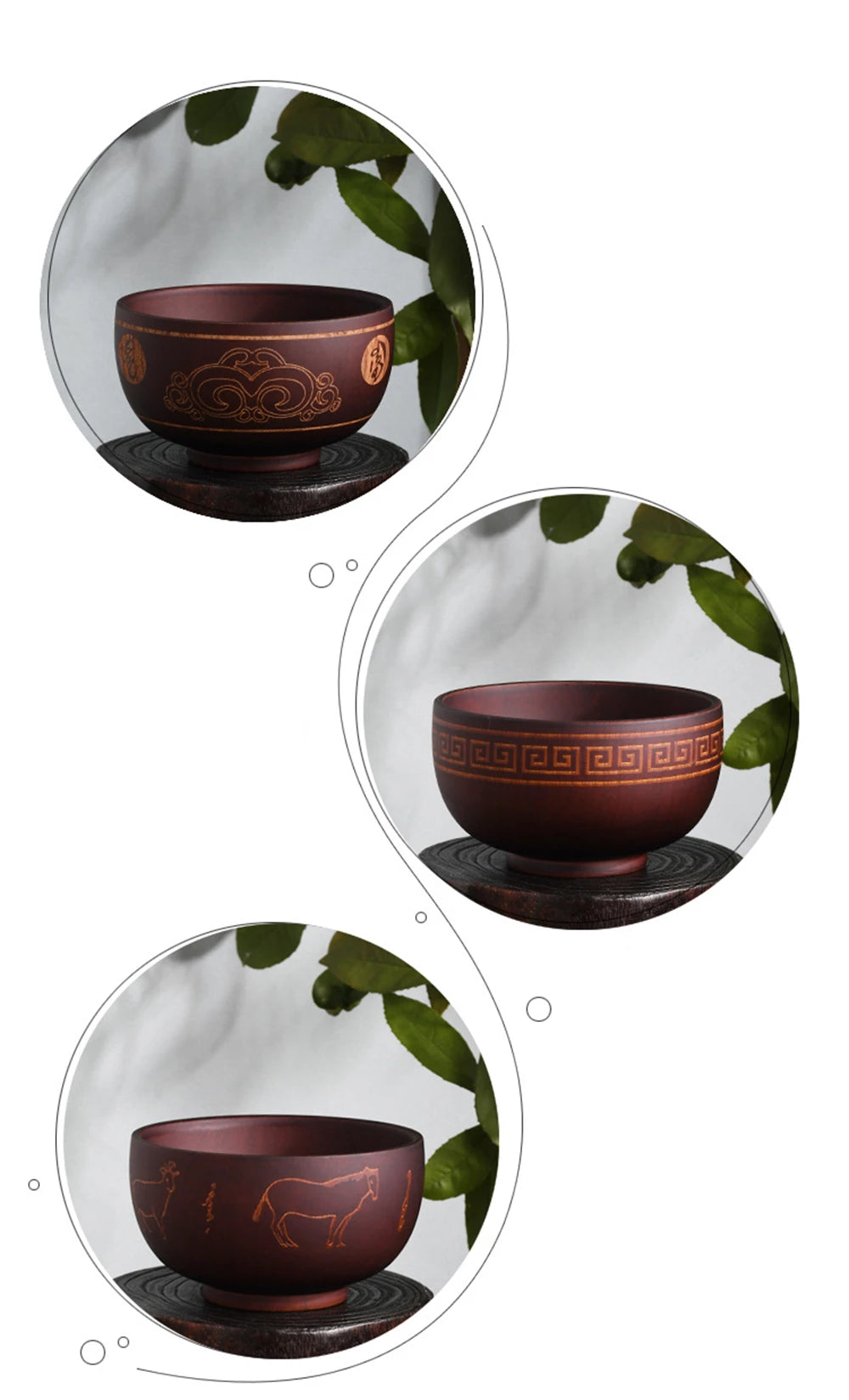 Wooden Bowl Japanese Style Wood Rice Soup Bowl Salad Bowl Food Container Large Small Bowl for Kids Tableware Wooden Utensils - 369 view