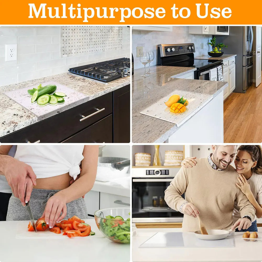 Transparent Acrylic Non Slip Chopping Boards Over The Countertop Protection ,Clear Cutting Boards For Kitchen Essentials