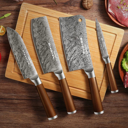 Juego de Cuchillos de Acero Damasco – Chef Profesional, Ideal para Carne y Verduras - 369 view