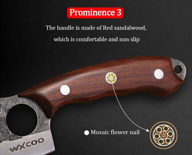 Cuchillo de Carnicero Forjado – Mango de Madera, Ideal para Cortar y Deshuesar Carne - 369 view