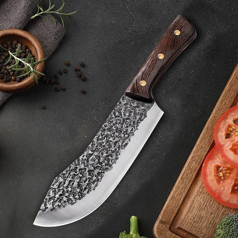 Stainless Steel Cleaver Knife Forged Kitchen Knives Meat Bone Butcher Knife Wood Handle Chinese Knife Kitchen Cooking Tools
