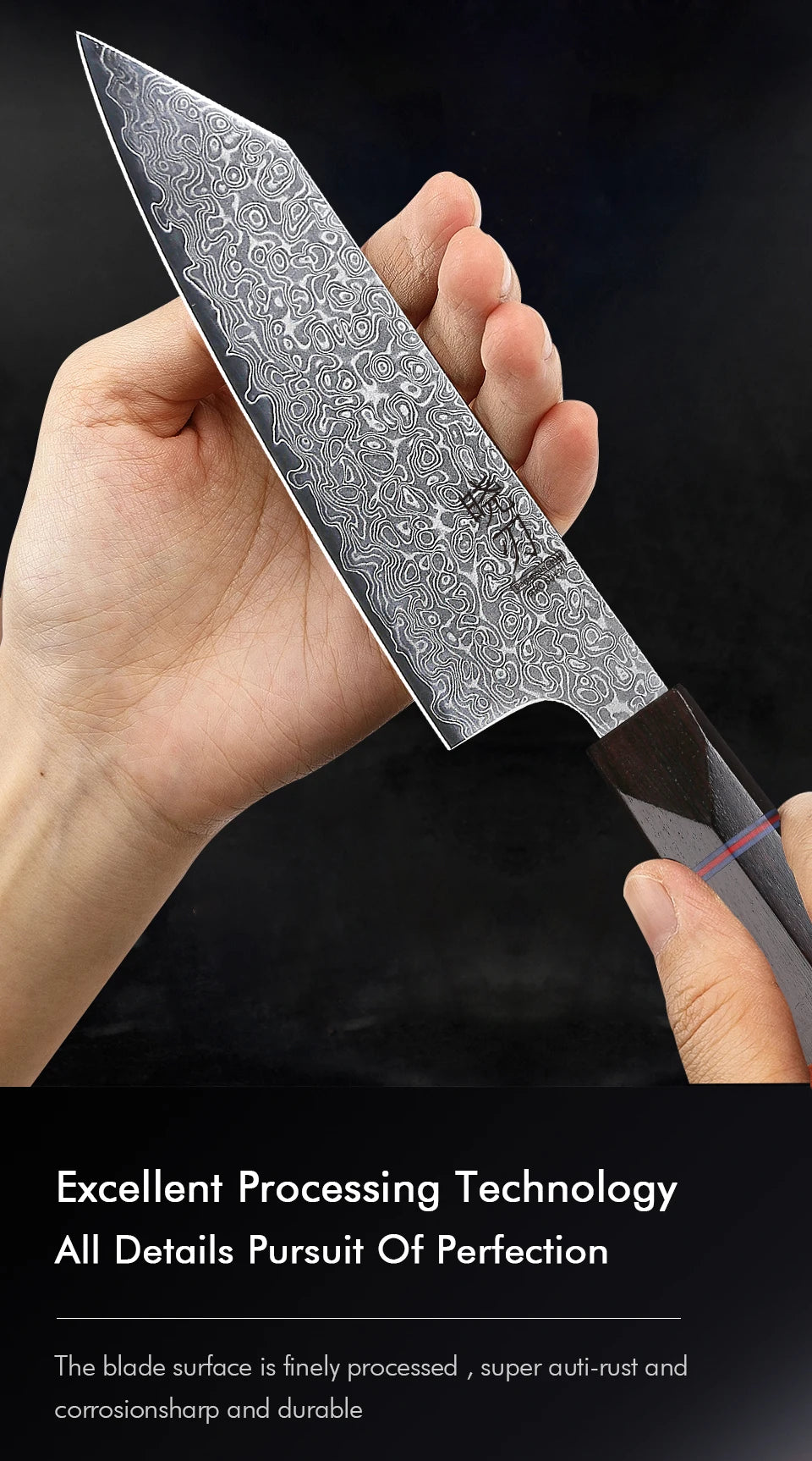 5" Utility Knife Damascus Professional Japanese Chef Knives Kitchen Cut Peeling Paring Fruit Vegetable Meat Slicer Cooking Tools