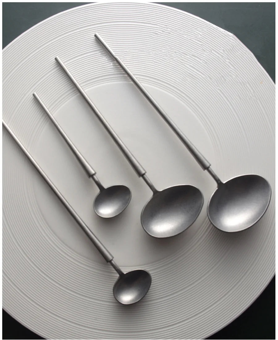 Cuchara de Acero Inoxidable Vintage Japonesa – Diseño Creativo 304