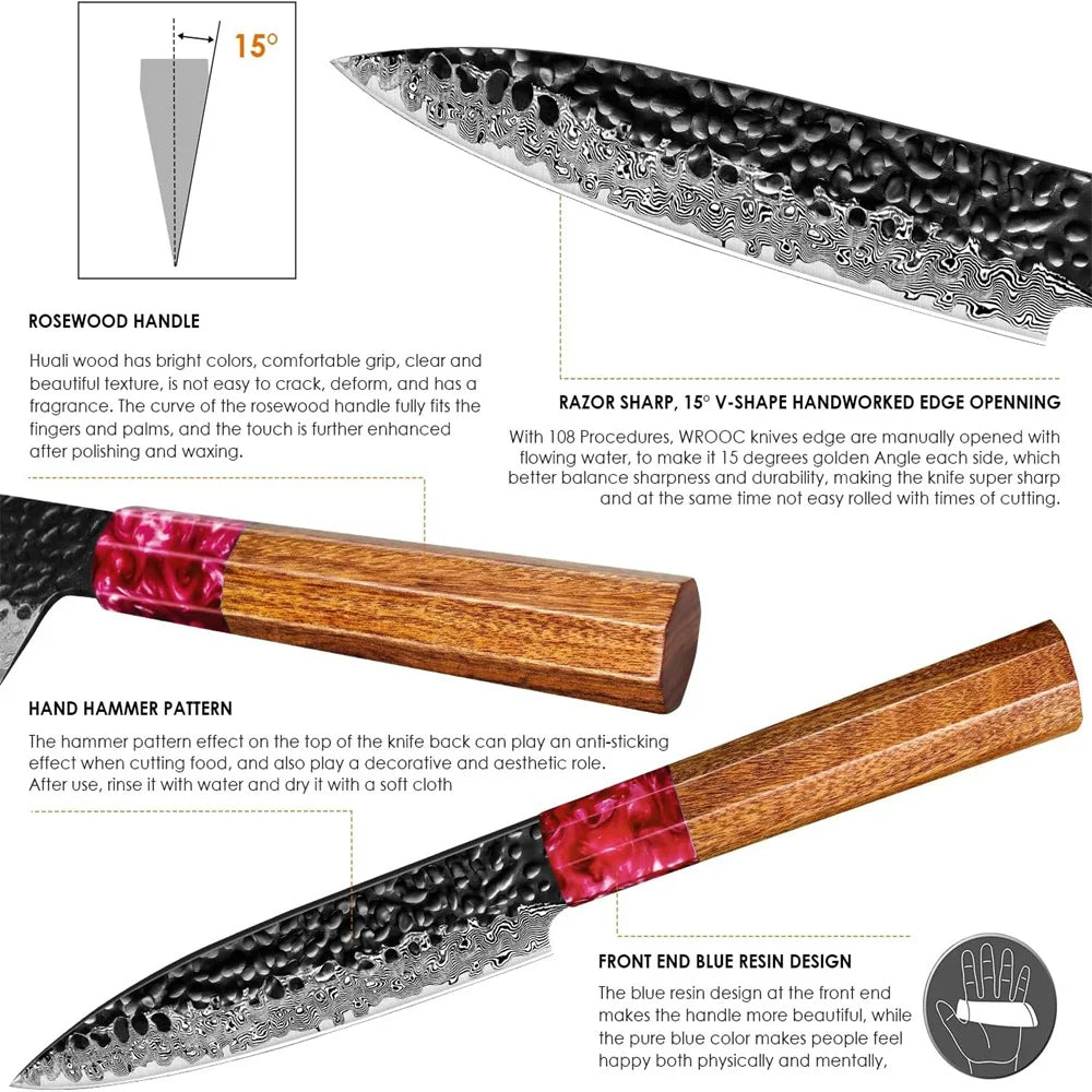 Cuchillo Multiusos de Acero Damasco VG10 – 4.96”