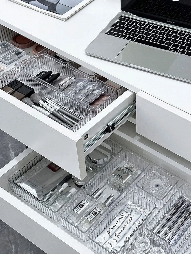 Set de Organizadores de Cajón de Acrílico – Almacenamiento Transparente para Escritorio