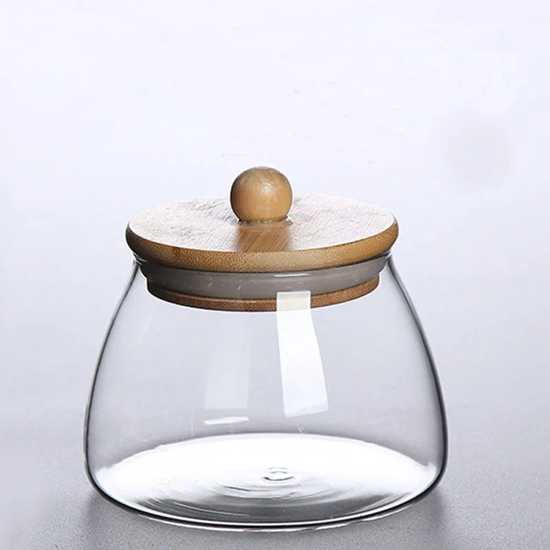 Tarro de Vidrio con Tapa de Madera – Contenedor Hermético de Gran Capacidad