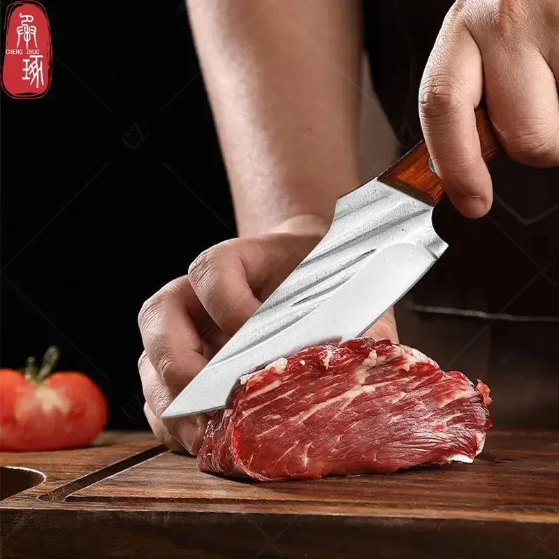 Cuchillo de Carnicero Forjado – Acero Inoxidable, Mango de Madera, Full Tang - 369 view
