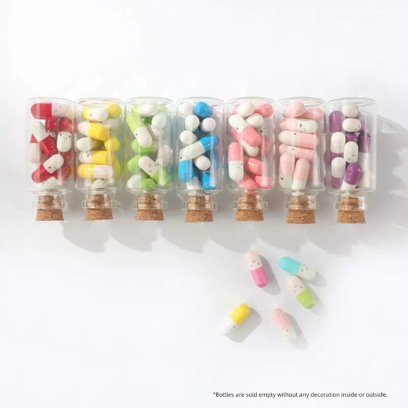 50/10PCS Small Glass Bottles with Cork Stoppers Mini Glass Vials Cork Transparent Wishing Bottles Storage Candy Jars DIY Decor