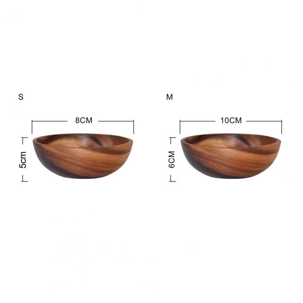 Good Grade Eco-Friendly Polishing Salad Bowl Japanese Practical Wooden Soup Bowl Kitchen Supplies - 369 view
