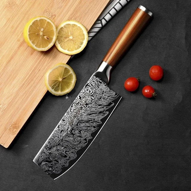 Juego de Cuchillos de Acero Damasco – Chef Profesional, Ideal para Carne y Verduras - 369 view