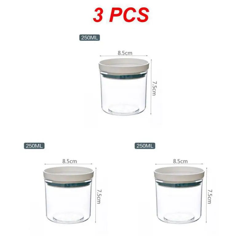 1/2/3PCS Food Container Storage Jars Transparent Food Canister For Mason Candy Spices Cookie Jar Sealed Ring Bottles Kitchen