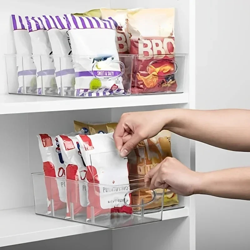 Caja Organizadora Transparente para Refrigerador – Almacenamiento con Divisor