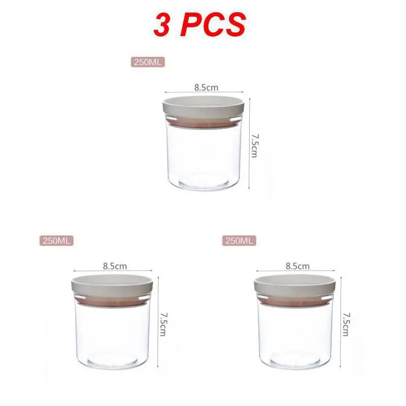 1/2/3PCS Food Container Storage Jars Transparent Food Canister For Mason Candy Spices Cookie Jar Sealed Ring Bottles Kitchen