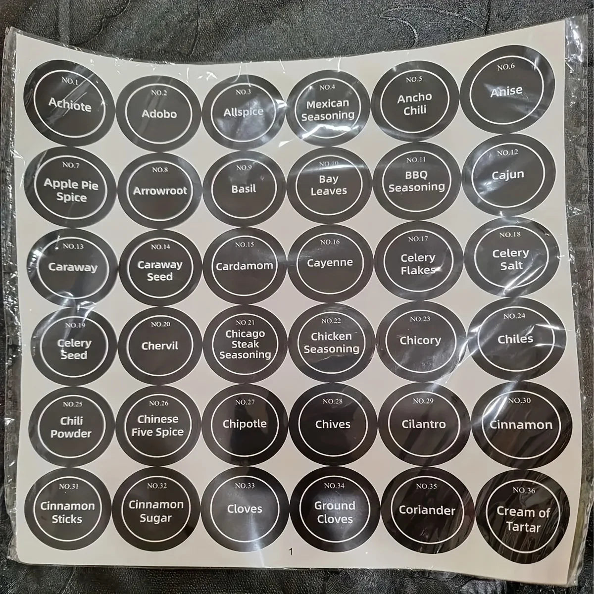 180pcs Printed Round Spice Stickers Seasoning Bottle Jar Labels Storage Kitchen Waterproof Stickers Spice Tags BBQ Label