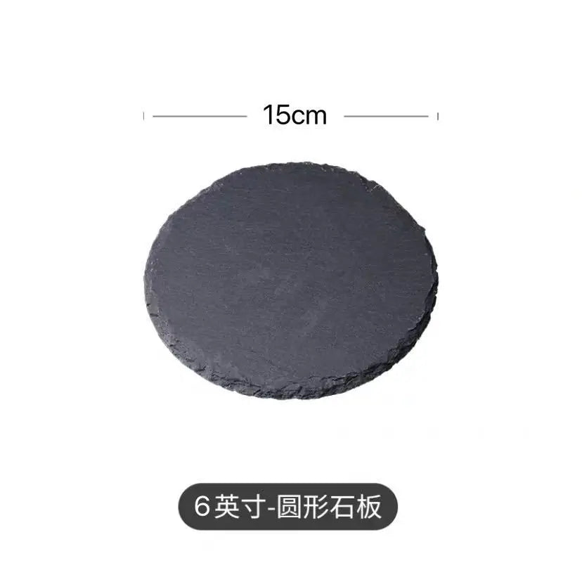 Plato de Pizarra Negra Estilo Japonés y Coreano – Ideal para Sushi y Postres