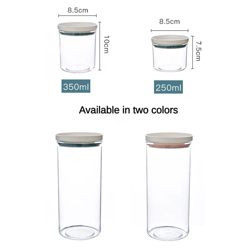 1/2/3PCS Food Container Storage Jars Transparent Food Canister For Mason Candy Spices Cookie Jar Sealed Ring Bottles Kitchen