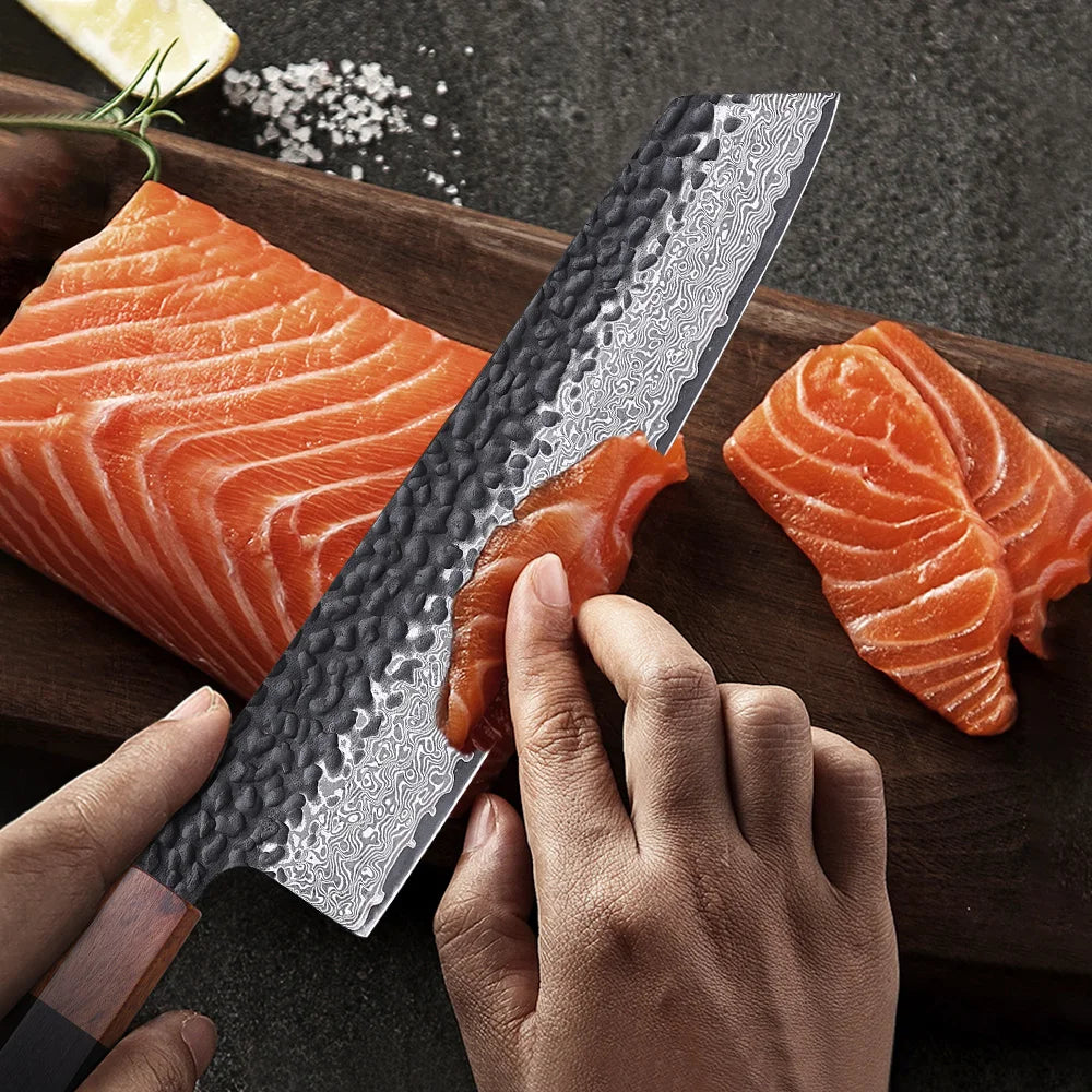 Cuchillo de Chef Japonés Kiritsuke 8.2” – Acero Damasco VG10 - 369 view