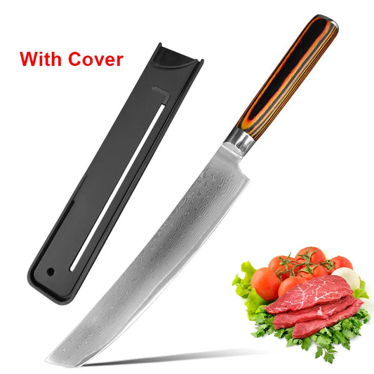 Professional Kitchen Knives Chef Cleaver Meat Wood Handle Japanese Damascus Steel Knife Slicing Fruit Fish Butcher Boning Knife - 369 view
