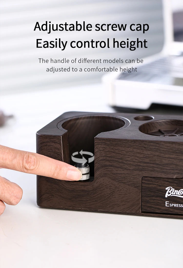 Bincoo Multifunction Espresso Tamper Station -Adjustable Height Distributor Organizer-Fit 51/54/58mm Plastic Coffee Station