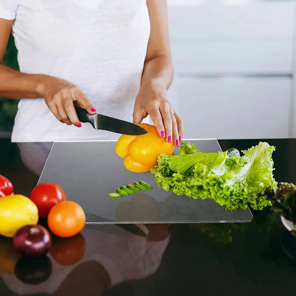 Transparent Acrylic Non Slip Chopping Boards Over The Countertop Protection ,Clear Cutting Boards For Kitchen Essentials