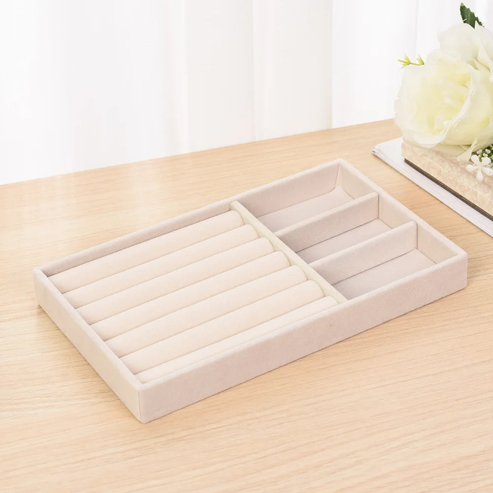 Bandeja de Terciopelo para Joyería – Organizador Apilable y Portátil