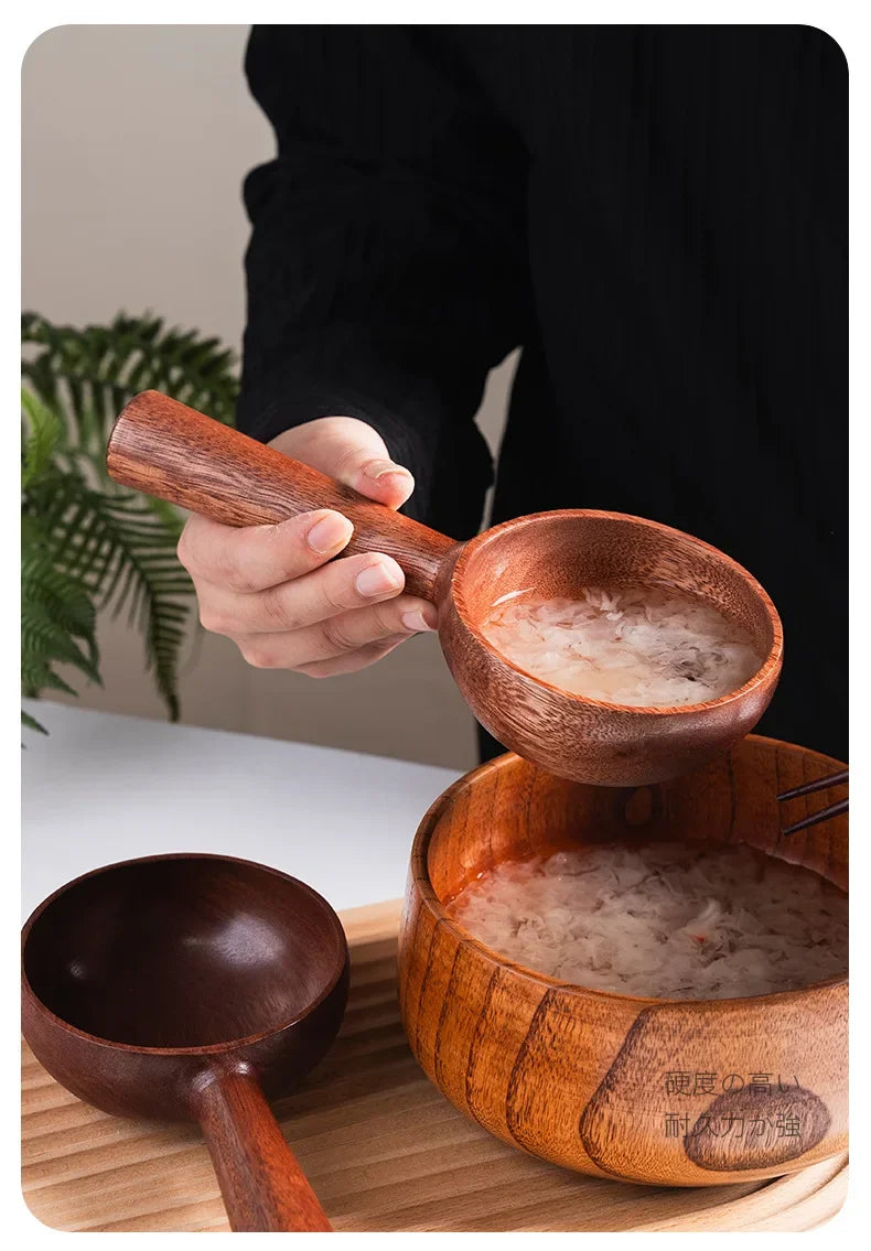 Japanese and Korean boki same spoon, eat broadcast tableware, wooden spoon, online celebrity ladle soup spoon cucharas cooking - 369 view