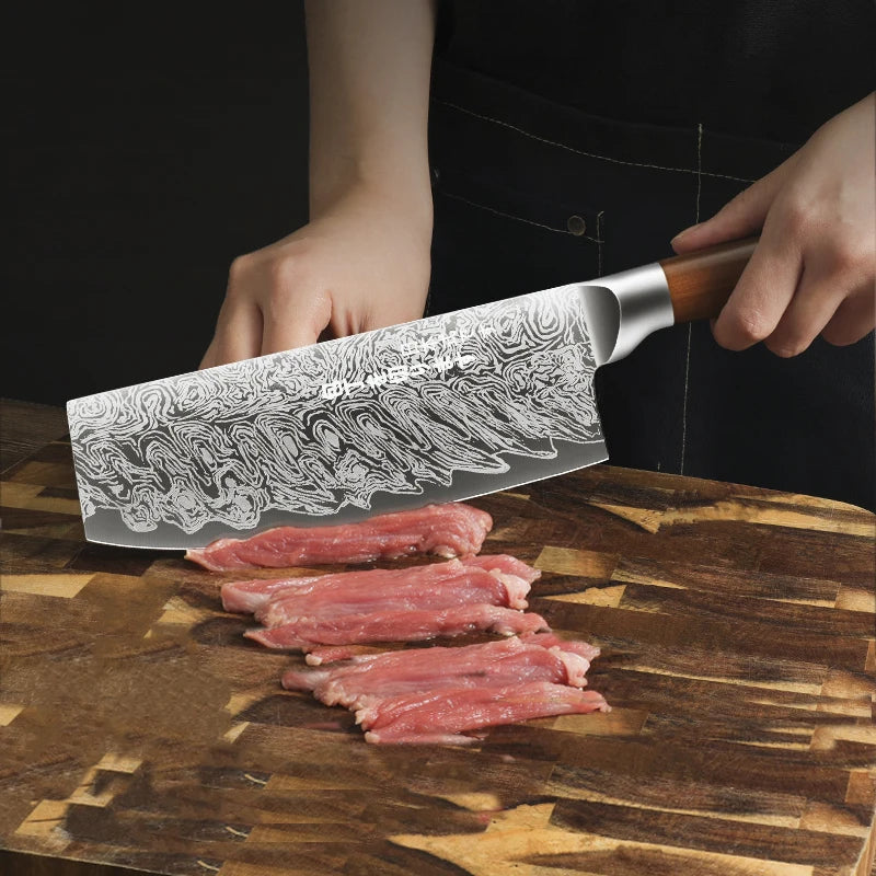 Juego de Cuchillos de Acero Damasco – Chef Profesional, Ideal para Carne y Verduras - 369 view