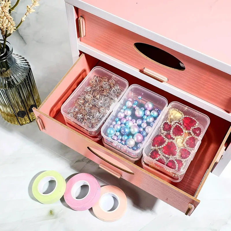 Set de 4/6 Cajas Transparentes de Plástico – Organizadores para Manualidades y Accesorios