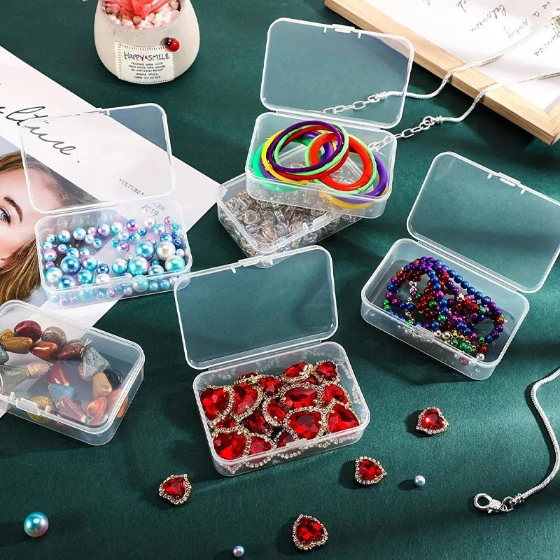 Set de 4/6 Cajas Transparentes de Plástico – Organizadores para Manualidades y Accesorios